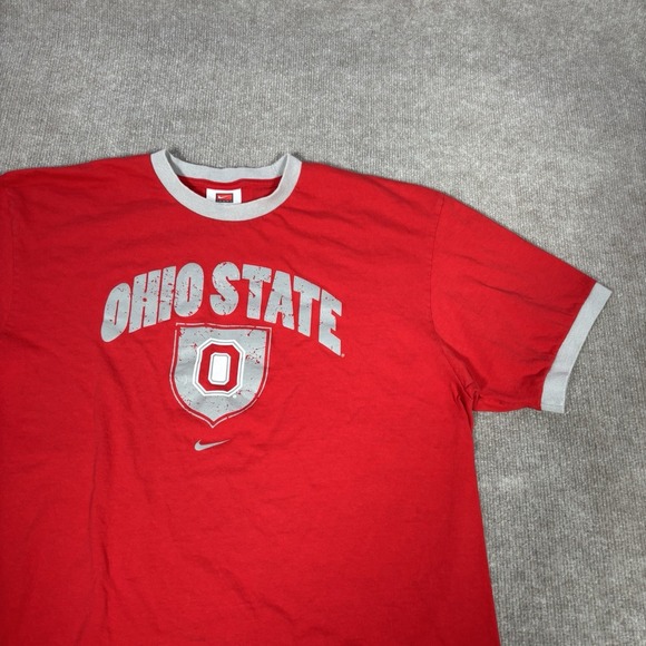 Nike Other - Vintage Nike Ohio State Buckeyes T Shirt Mens L Red Ringer Center Swoosh Y2K